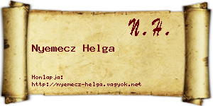 Nyemecz Helga névjegykártya